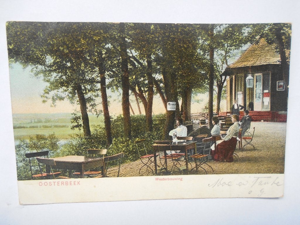 Oosterbeek Westerbouwing gezellig op het terras in 1905, Verzamelen, Ophalen of Verzenden, Voor 1920, Gelopen, Gelderland