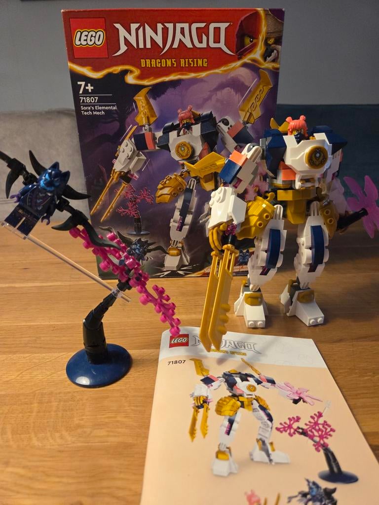 Lego Ninjago 71807 Sora's Elementaire Tech Mecha, Lego, Ophalen of Verzenden, Zo goed als nieuw, Ninjago