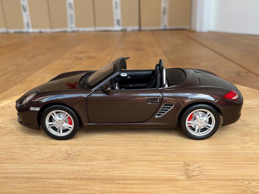 Porsche Boxster S 987.2 bruin 1:18 Norev dealer editie ovp, Hobby en Vrije tijd, Modelauto's | 1:18, Ophalen of Verzenden, Zo goed als nieuw