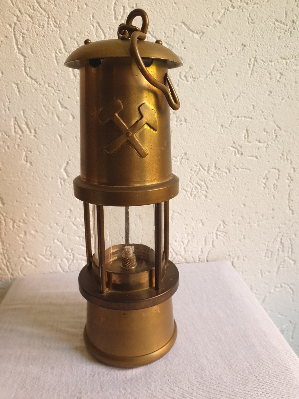 messing mijnwerkers lamp, Ophalen of Verzenden
