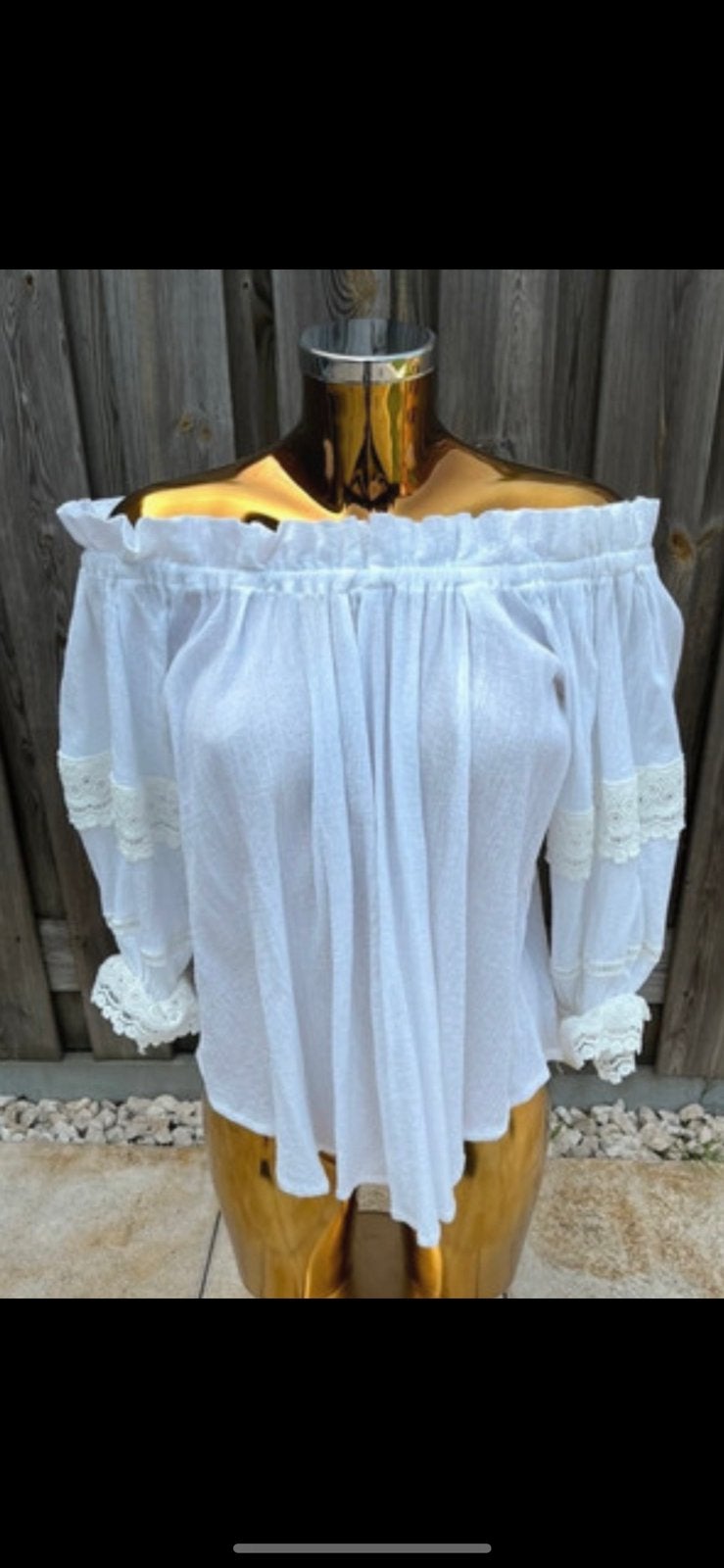 Mooie top/blouse Luzabelle creme/wit 3/4 mouw, Ophalen of Verzenden