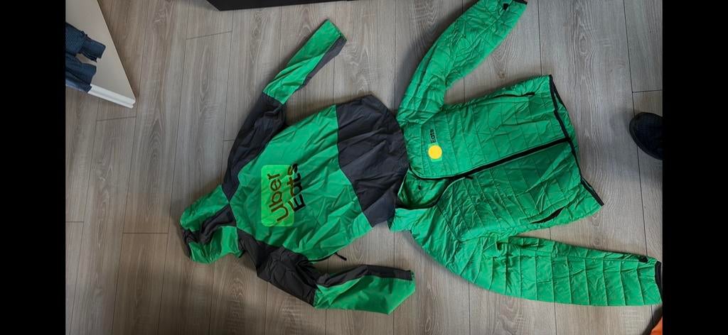 Jas thuis bezorgd regen uber eats vest, Ophalen of Verzenden, Zo goed als nieuw