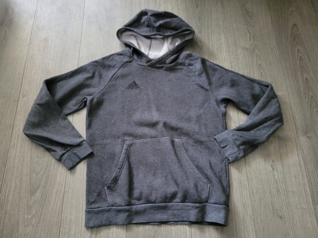 ADIDAS grijze sweater met capuchon maat 164 ~ MW3020, Kinderen en Baby's, Kinderkleding | Maat 164, Adidas, Trui of Vest, Ophalen of Verzenden