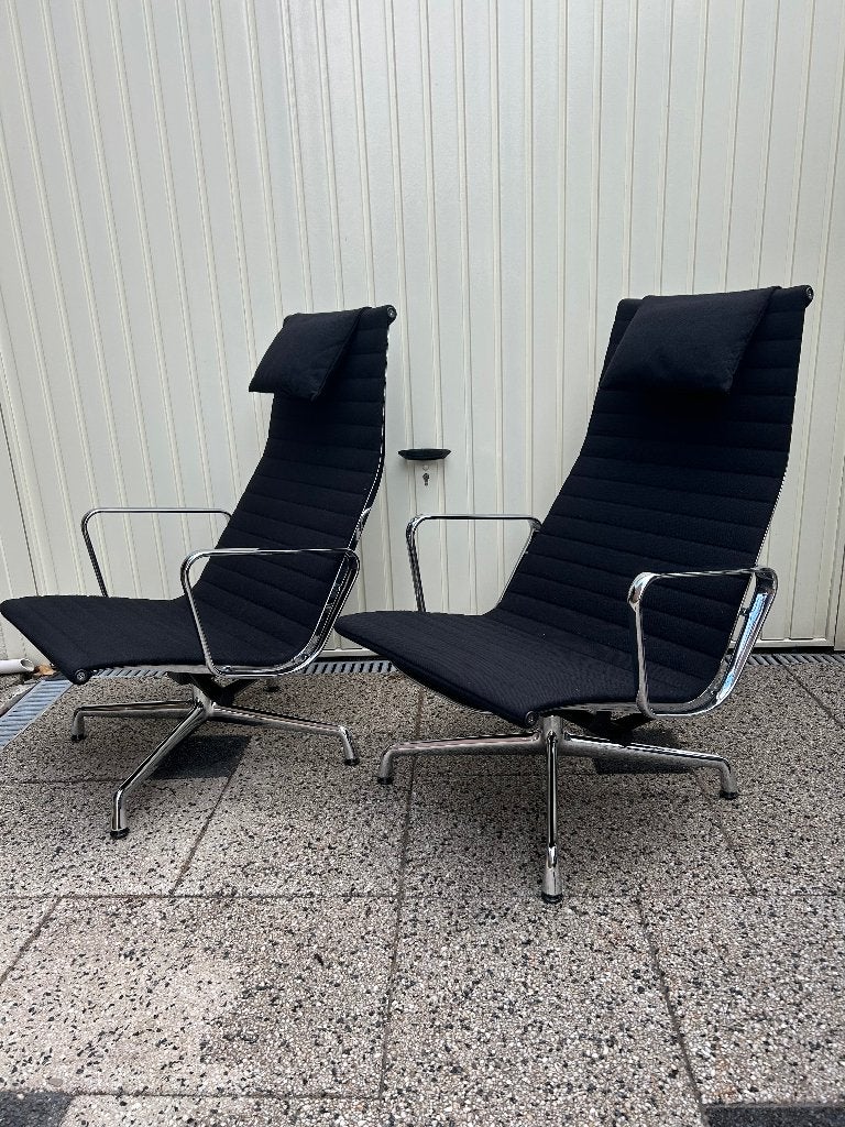 2 Vitra Eames fauteuil stoel EA 124 chroom vintage, Gebruikt, Ophalen of Verzenden, Nvt, Nvt