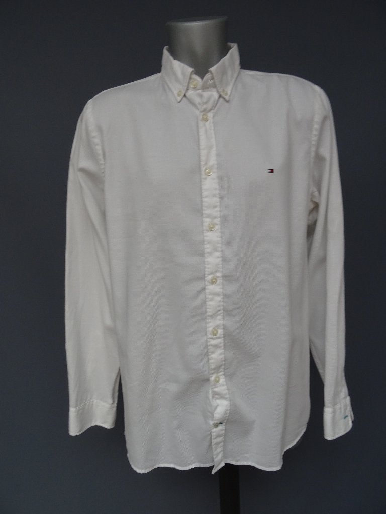 TOMMY HILFIGER maat XL, wit net overhemd., Kleding | Heren, Overhemden, Wit, Ophalen of Verzenden, Zo goed als nieuw, Tommy Hilfigger