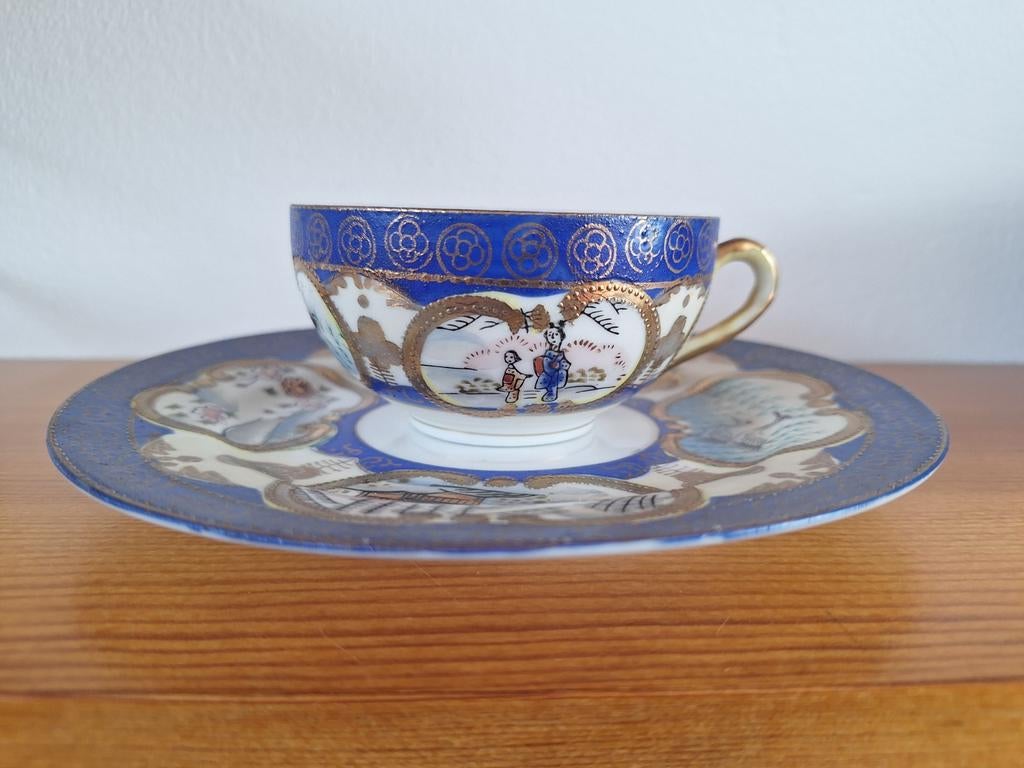 Japans Nippon Tokusei Demitasse  kop en schotel, Antiek en Kunst, Ophalen of Verzenden