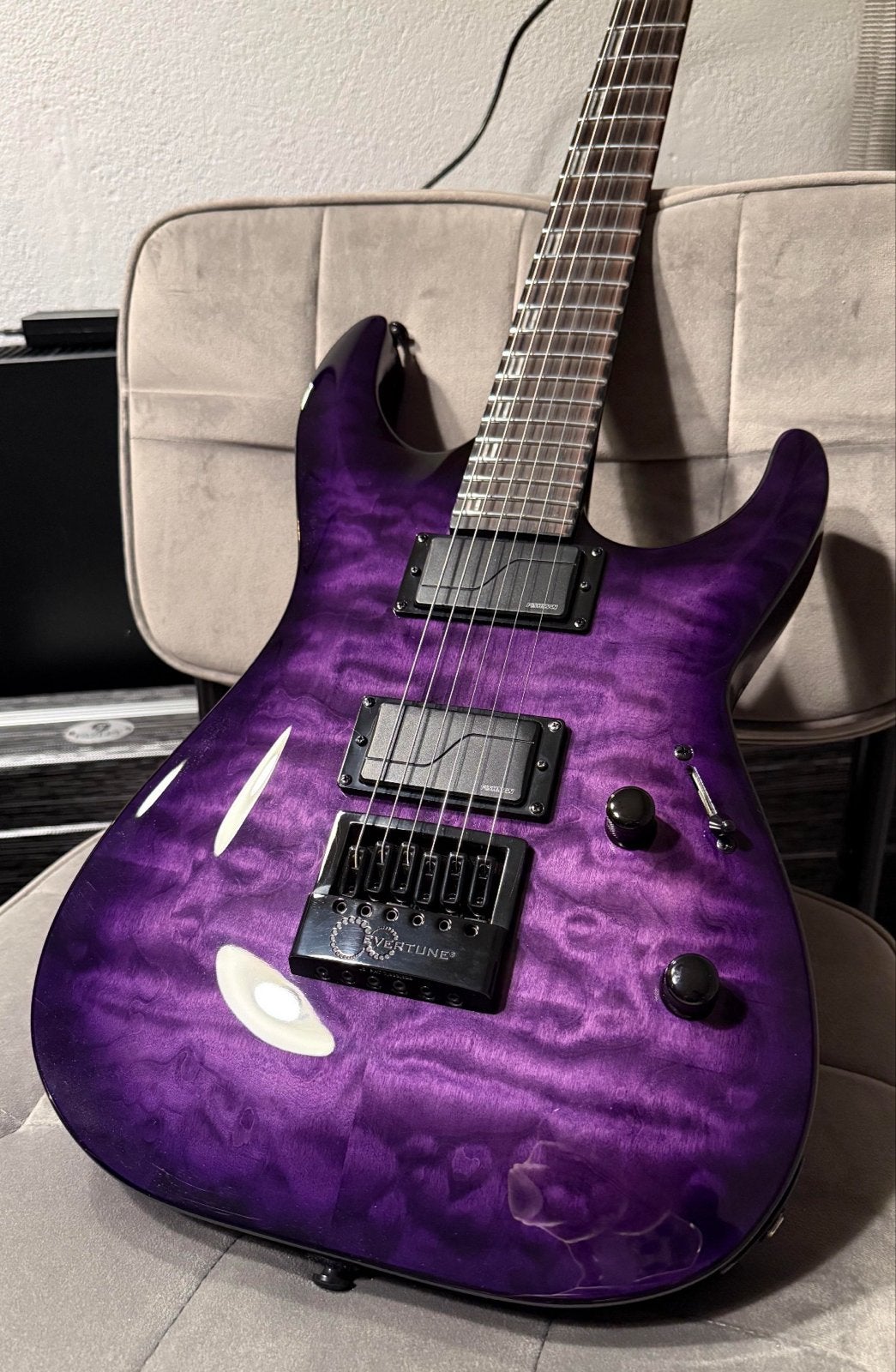 ESP LTD Deluxe H-1000 QM evertune, Ophalen, Zo goed als nieuw, Solid body, Overige merken