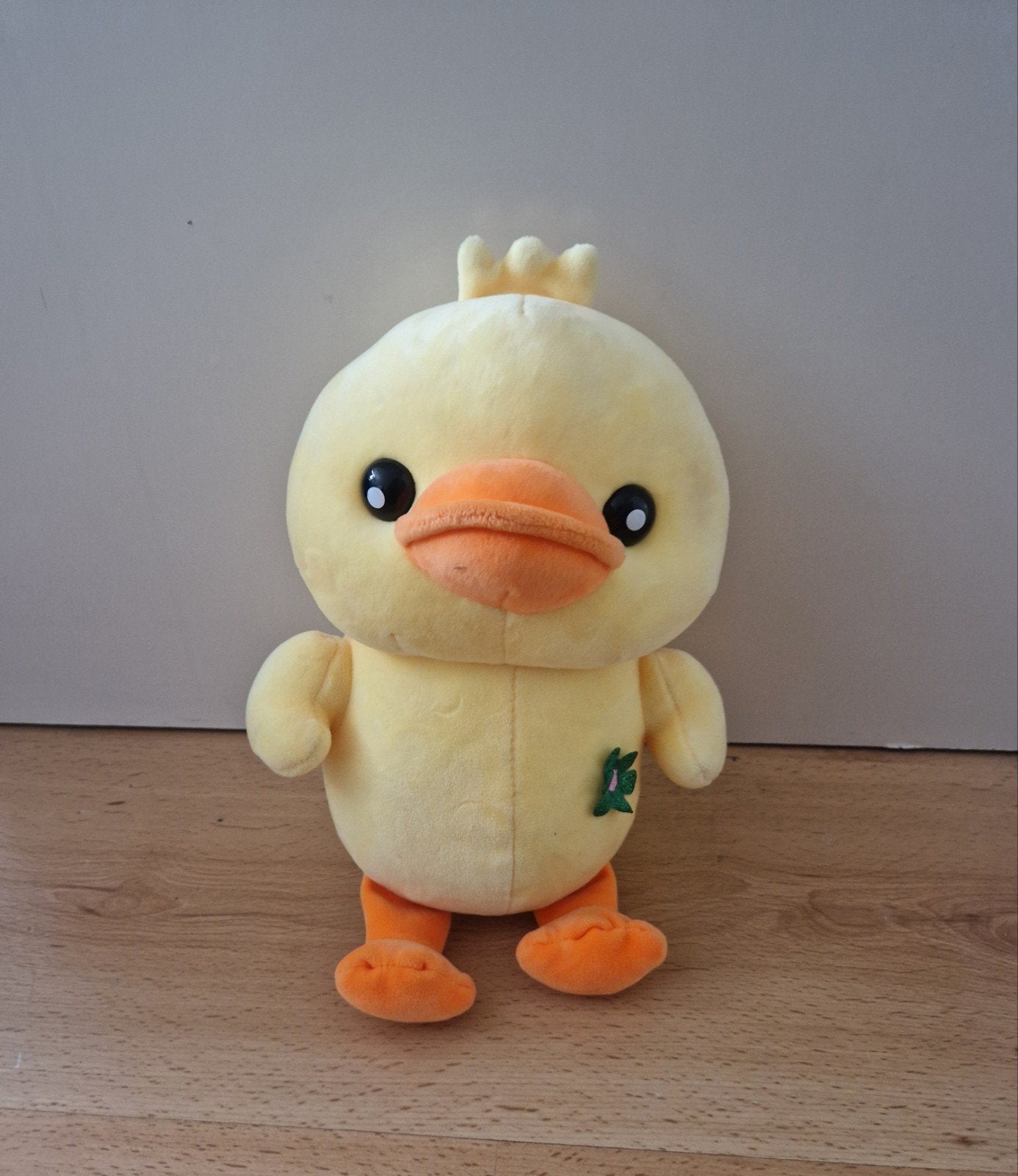 knuffel eend kawaii plush pluche kuiken baby geel bloem, Ophalen of Verzenden, Zo goed als nieuw, Eend