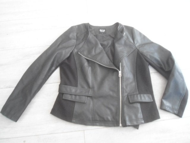 NIEUWSTAAT! MS Mode; Biker-jack; maat 44, Zwart, Maat 42/44 (L), Ophalen of Verzenden, Zo goed als nieuw