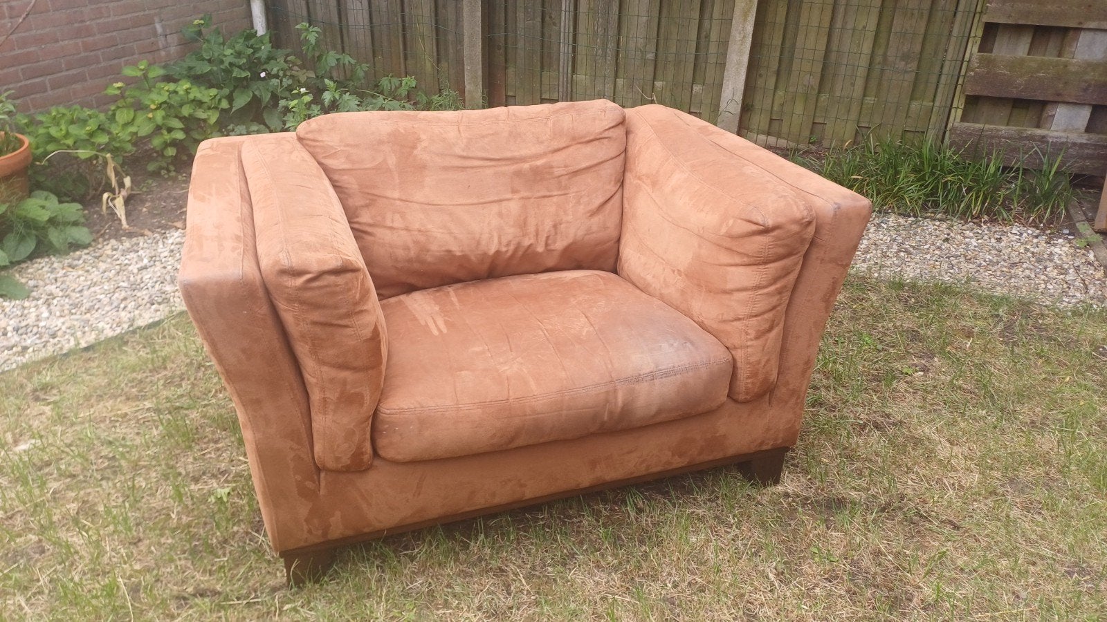 Comfortabele fauteuil - Bruin, Huis en Inrichting, Fauteuils, Gebruikt, Stof, 75 tot 100 cm, 75 tot 100 cm, Ophalen