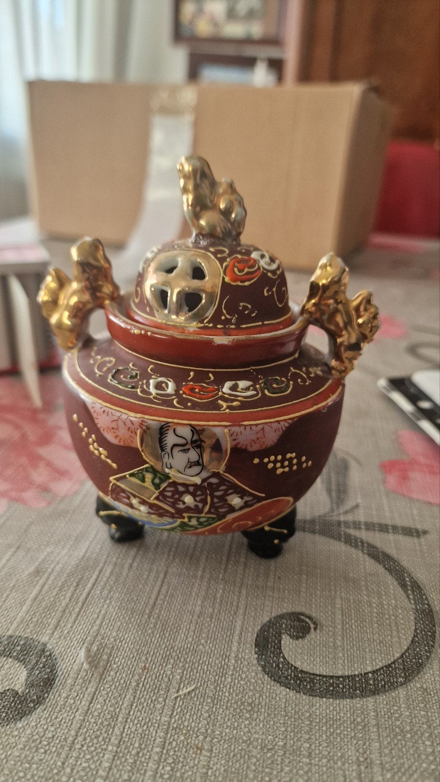 Vintage Japanse Satsuma Koro wierookbrander, gaaf, Ophalen of Verzenden