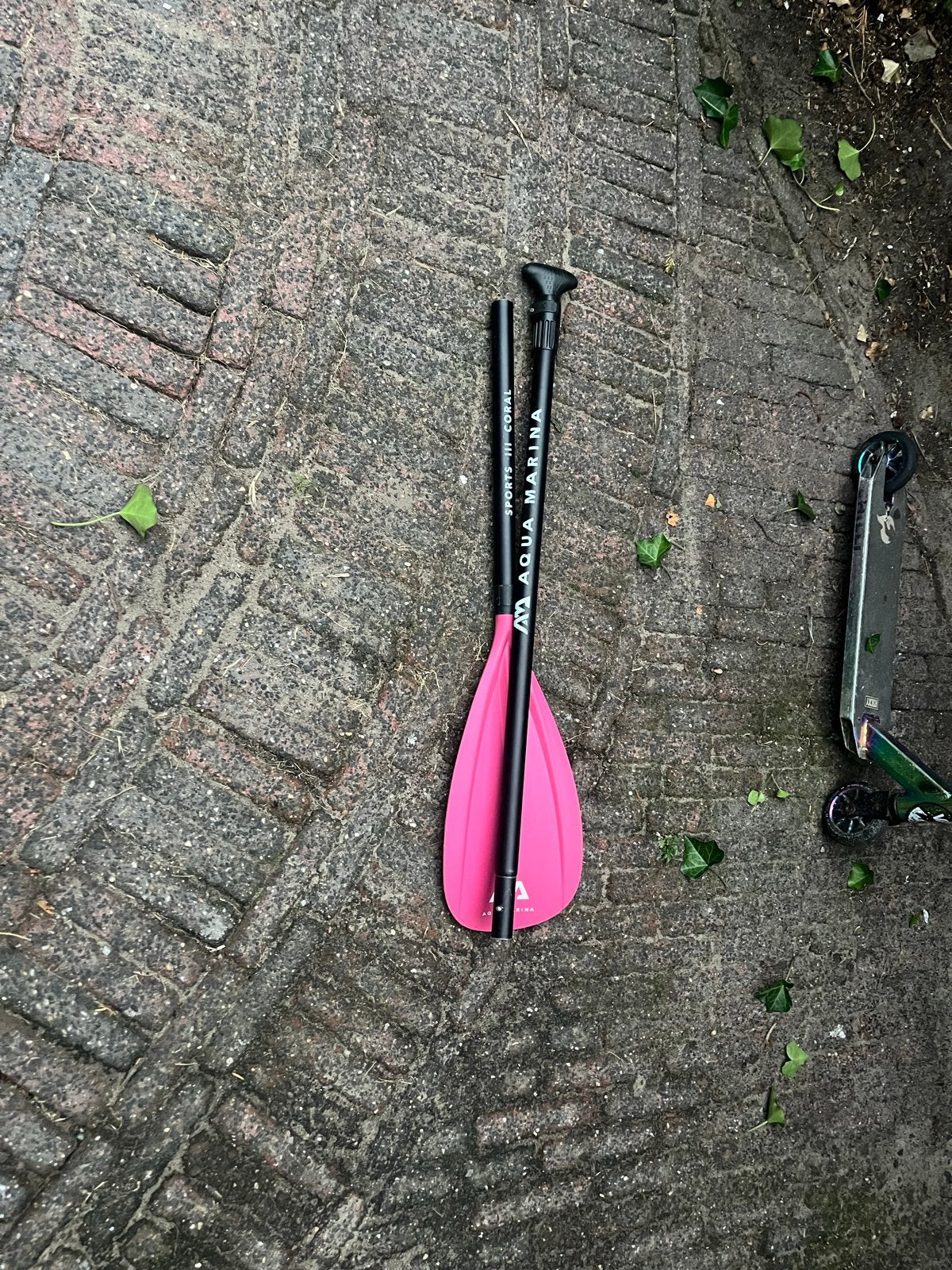 Aqua Marina SUP peddel - Roze, Watersport en Boten, Ophalen, Zo goed als nieuw, Dubbelbladige peddel