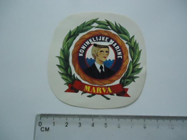 sticker oud Leger MARINE Marva defensie vintage militair, Verzamelen, Verzenden, Zo goed als nieuw, Bedrijf of Vereniging