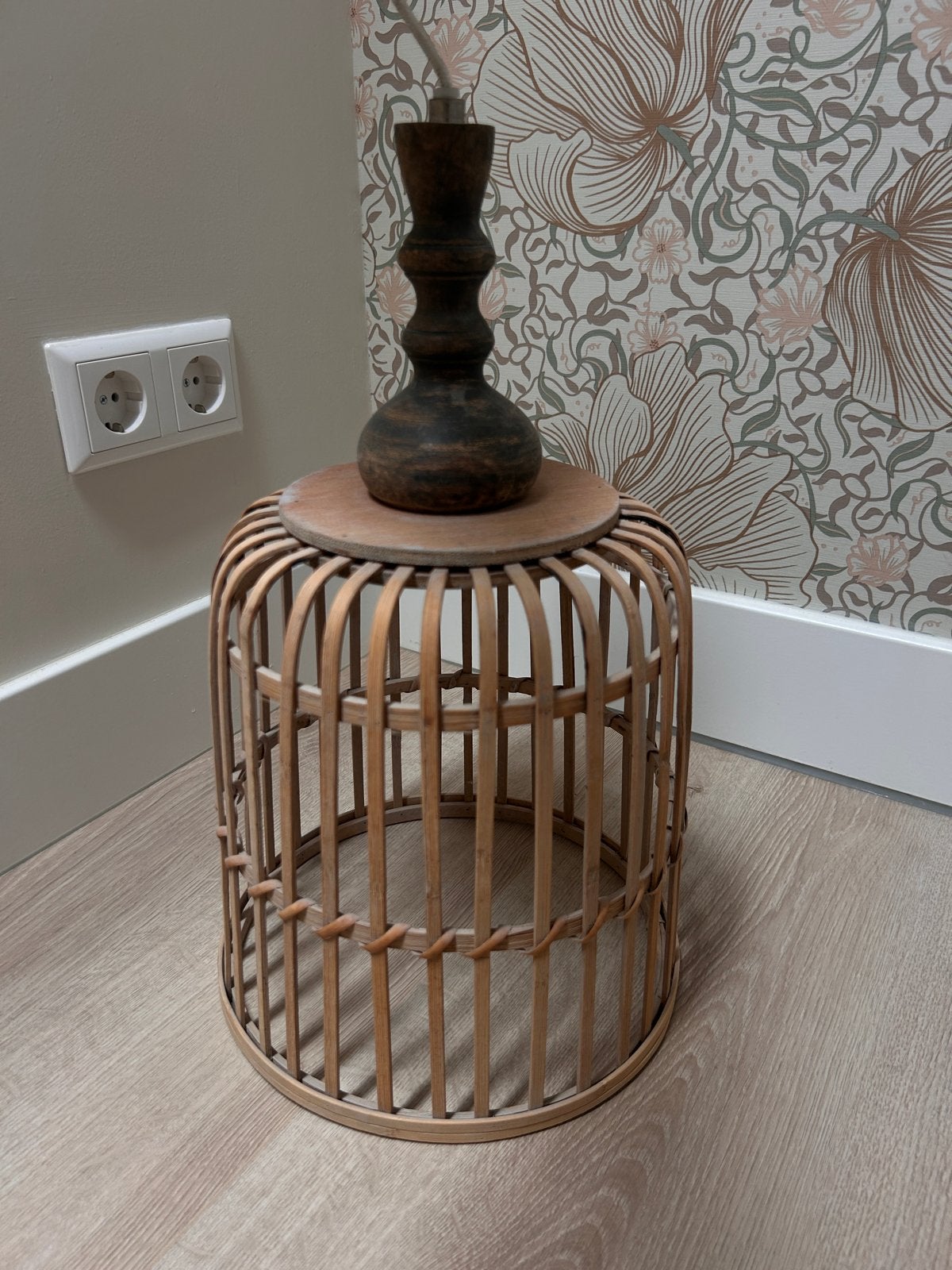 Rotan hanglamp - Boheemse stijl, Ophalen, Minder dan 50 cm, Gebruikt, Minder dan 25 cm