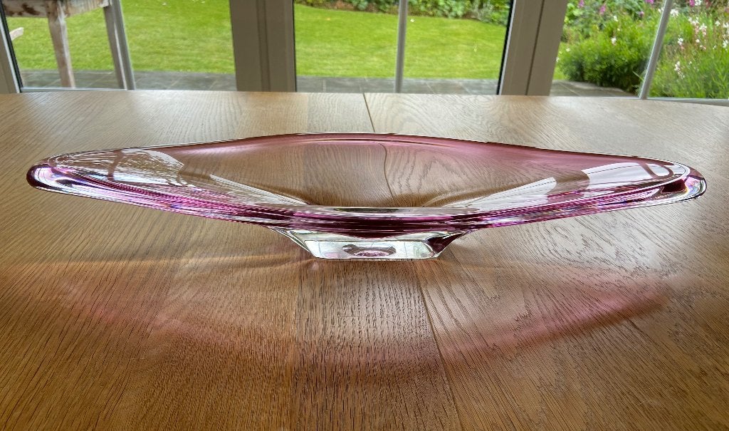 Val saint Lambert schaal kristal, Gebruikt, Schaal, Ophalen of Verzenden, Glas