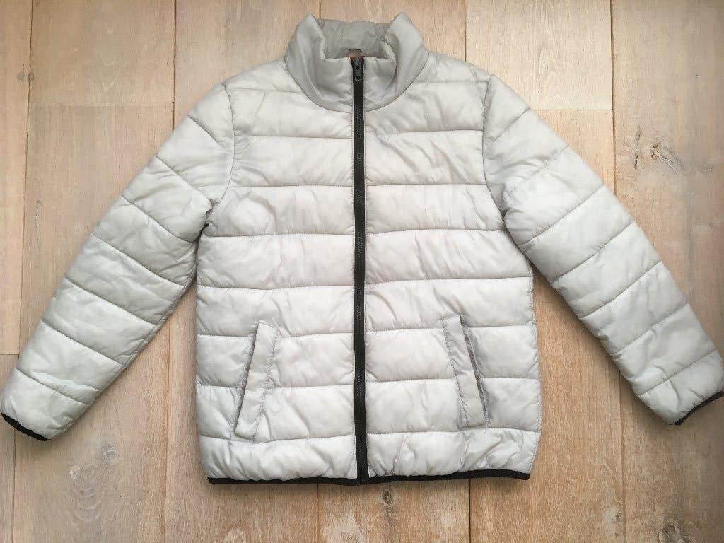 Puffer-/bubblejacket lichtgrijs/zilver | opvouwbaar, Gebruikt, Meisje, Ophalen of Verzenden, Onbekend
