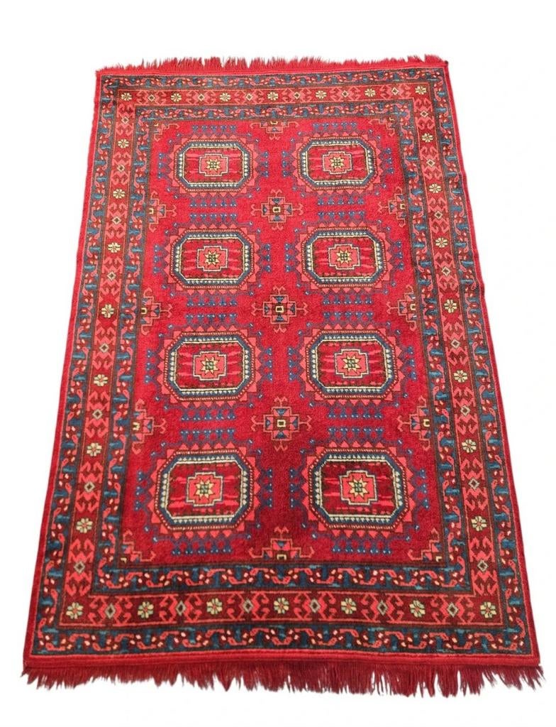 Vintage oosters wol Bouchara vloerkleed rood 135x200cm