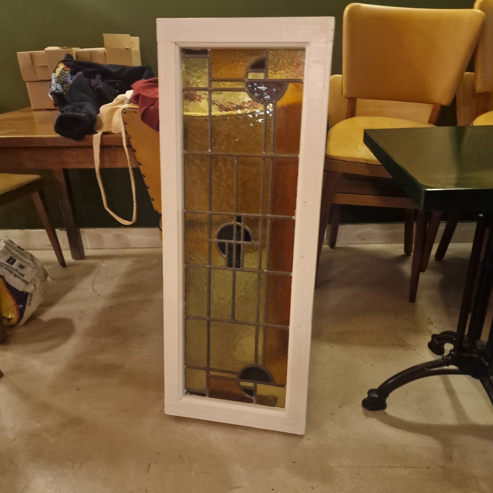 Prachtig Glas-in-lood Raam - Vintage Stijl, Ophalen, Gevelraam of Ruit, Gebruikt, Minder dan 80 cm