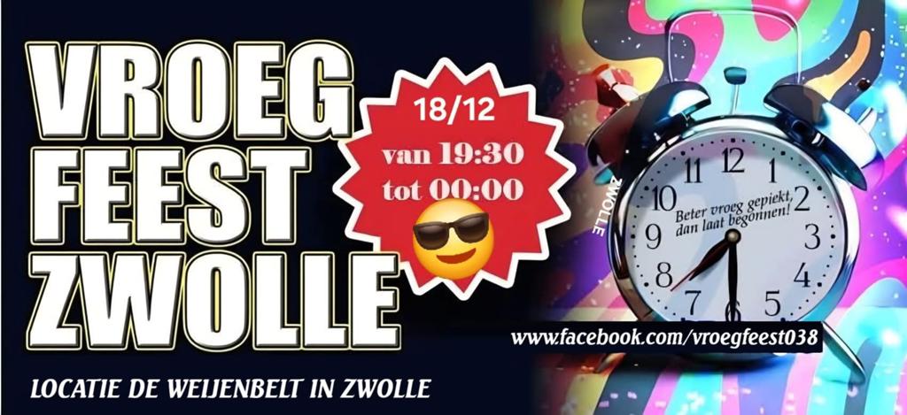 Vroeg feest Zwolle, Tickets en Kaartjes, Evenementen en Festivals, Twee personen