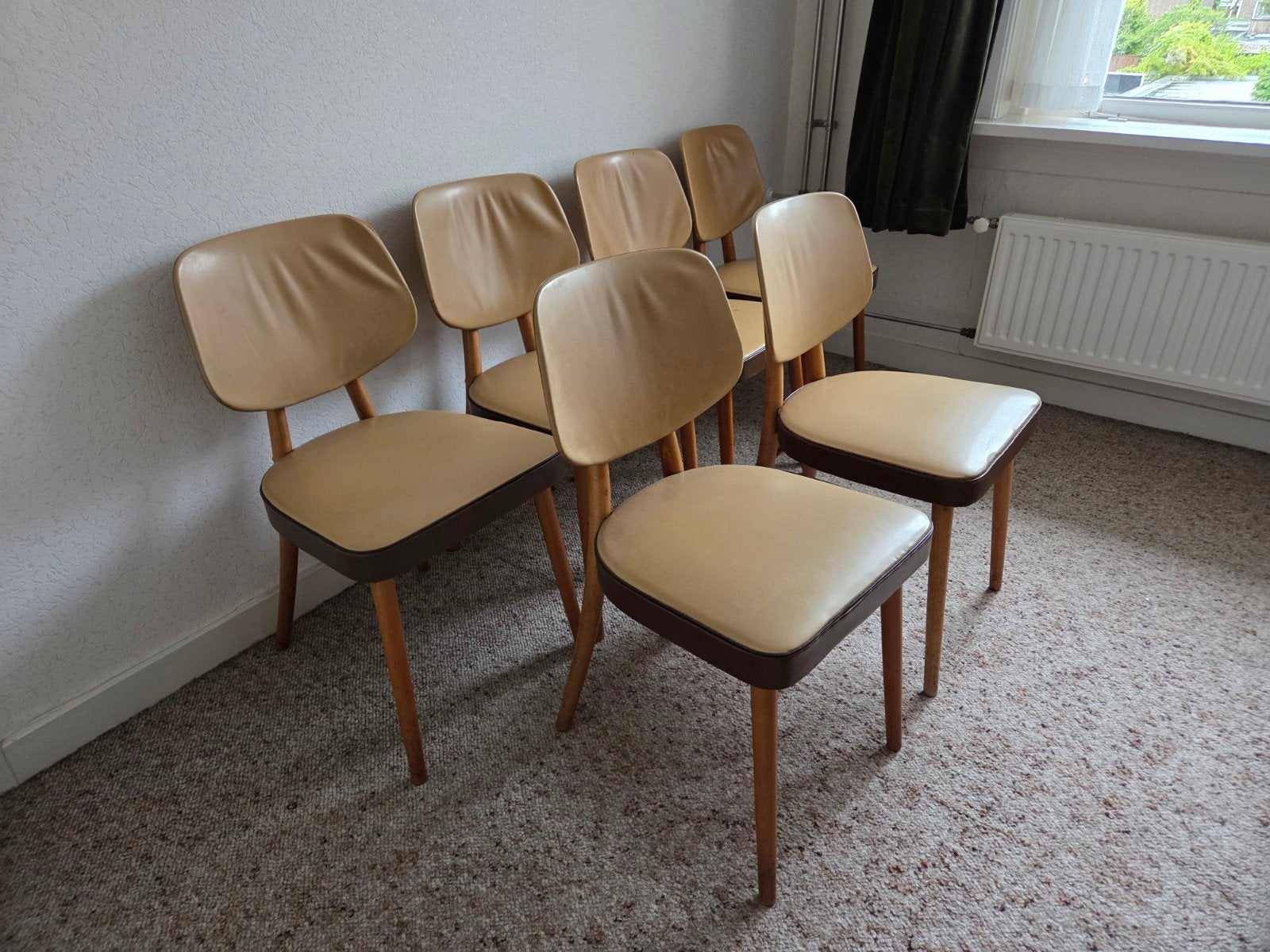 6x Vintage retro stoelen, keukenstoel, Ophalen, Huis en Inrichting