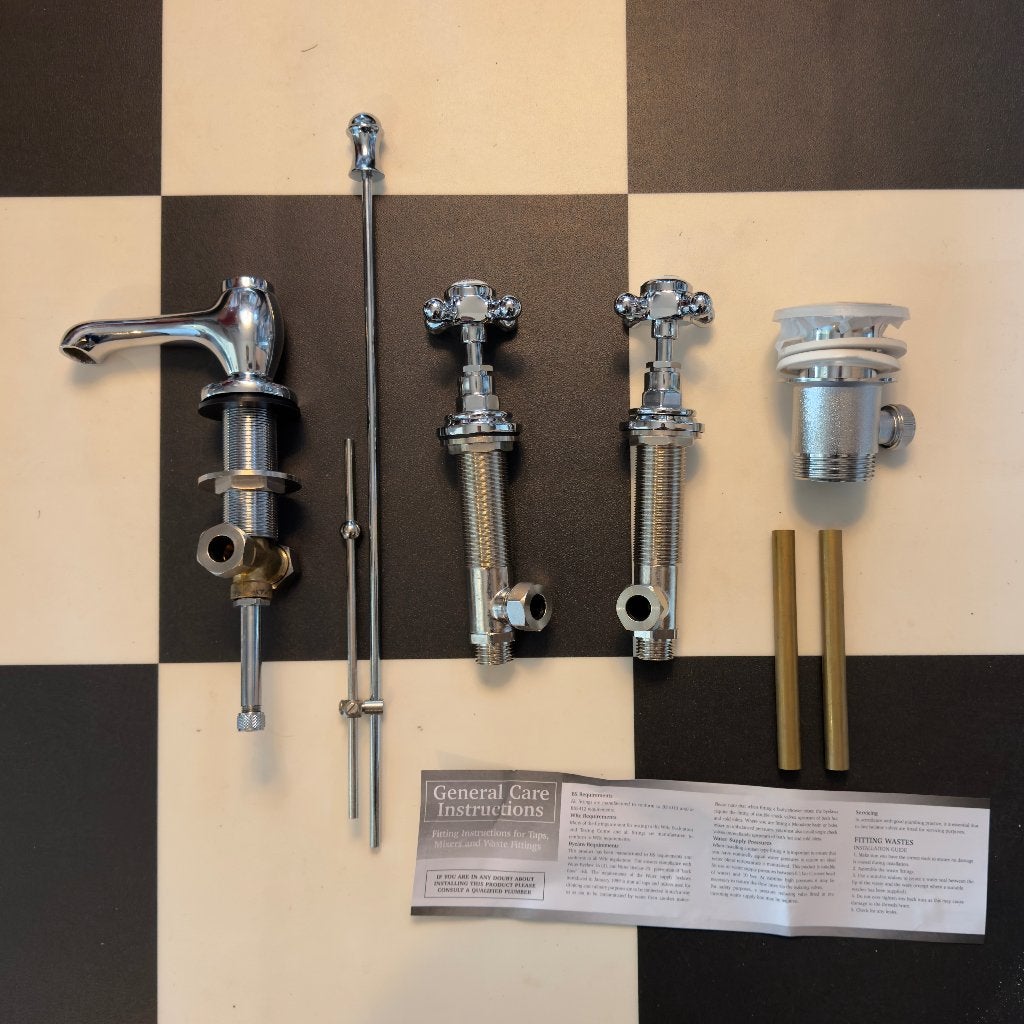 Hudson Reed kranenset voor wastafel, Ophalen, Nieuw, Chroom, Wastafel