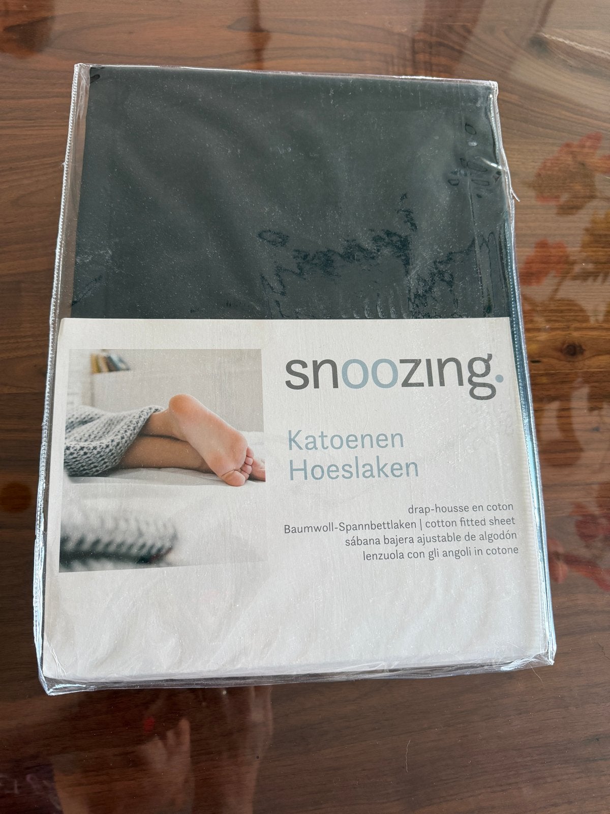 Snoozing Katoenen Hoeslaken Lits-jumeaux Zwart, Ophalen, Lits-jumeaux, Katoen, Nieuw