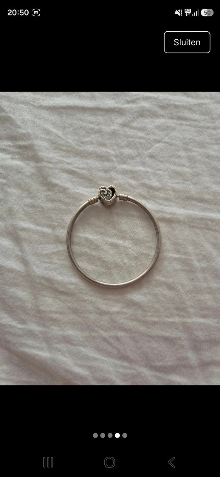 Pandora Armband, Gebruikt, Ophalen of Verzenden, Zilver, Zilver