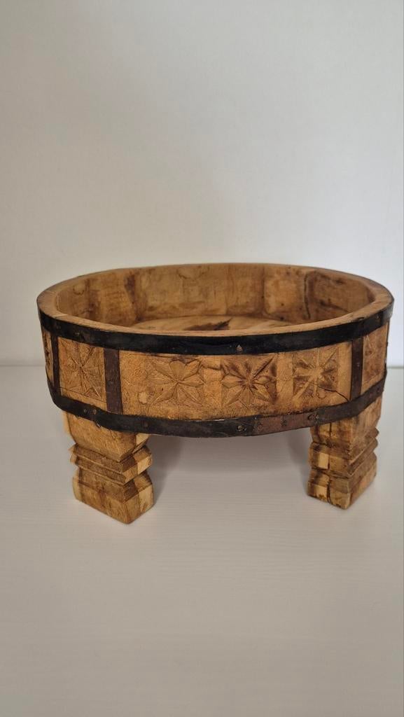 Chakki tafeltje van mangohout, 30 cm, Ophalen of Verzenden, Rond, Hout