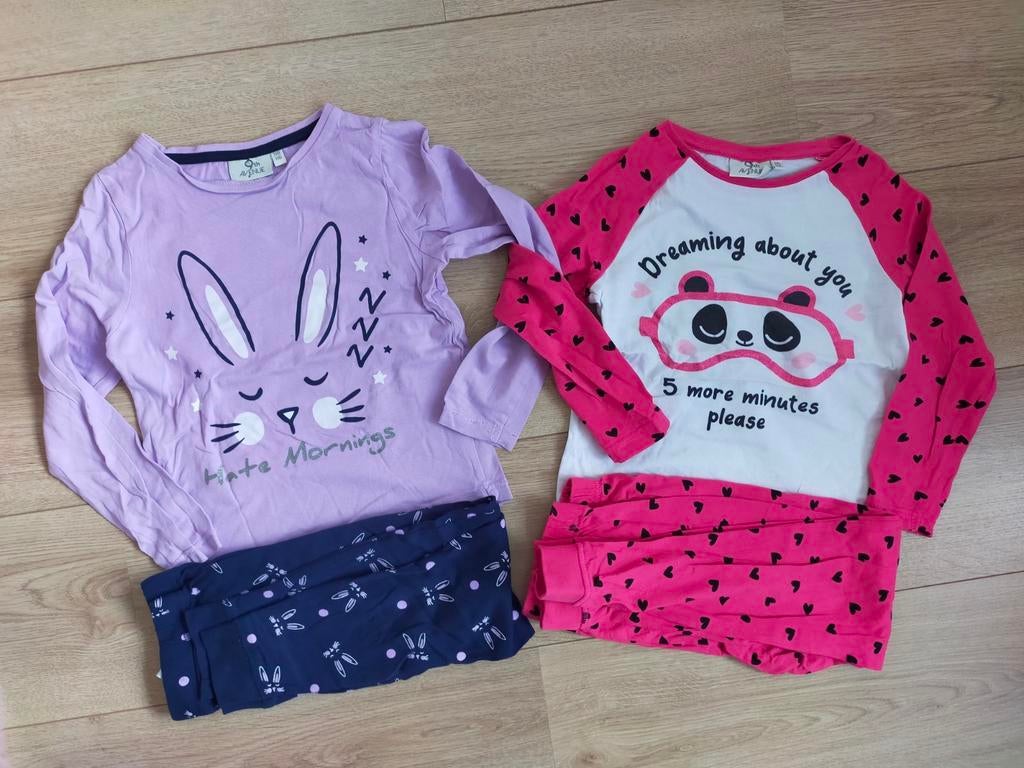 Zgan! 2 x schattige dieren pyjama's! Mt 110/116, Ophalen of Verzenden, Zo goed als nieuw, Meisje, Nacht- of Onderkleding