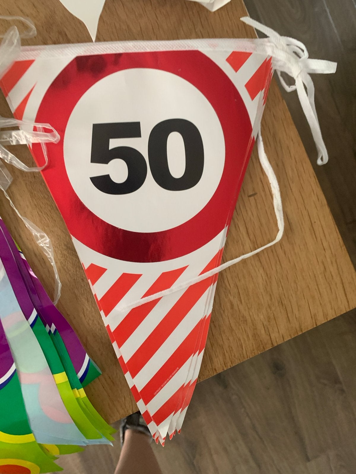 50 jaar vlaggen en versiering - Diverse soorten, Ophalen of Verzenden, Gebruikt, Versiering, Verjaardag