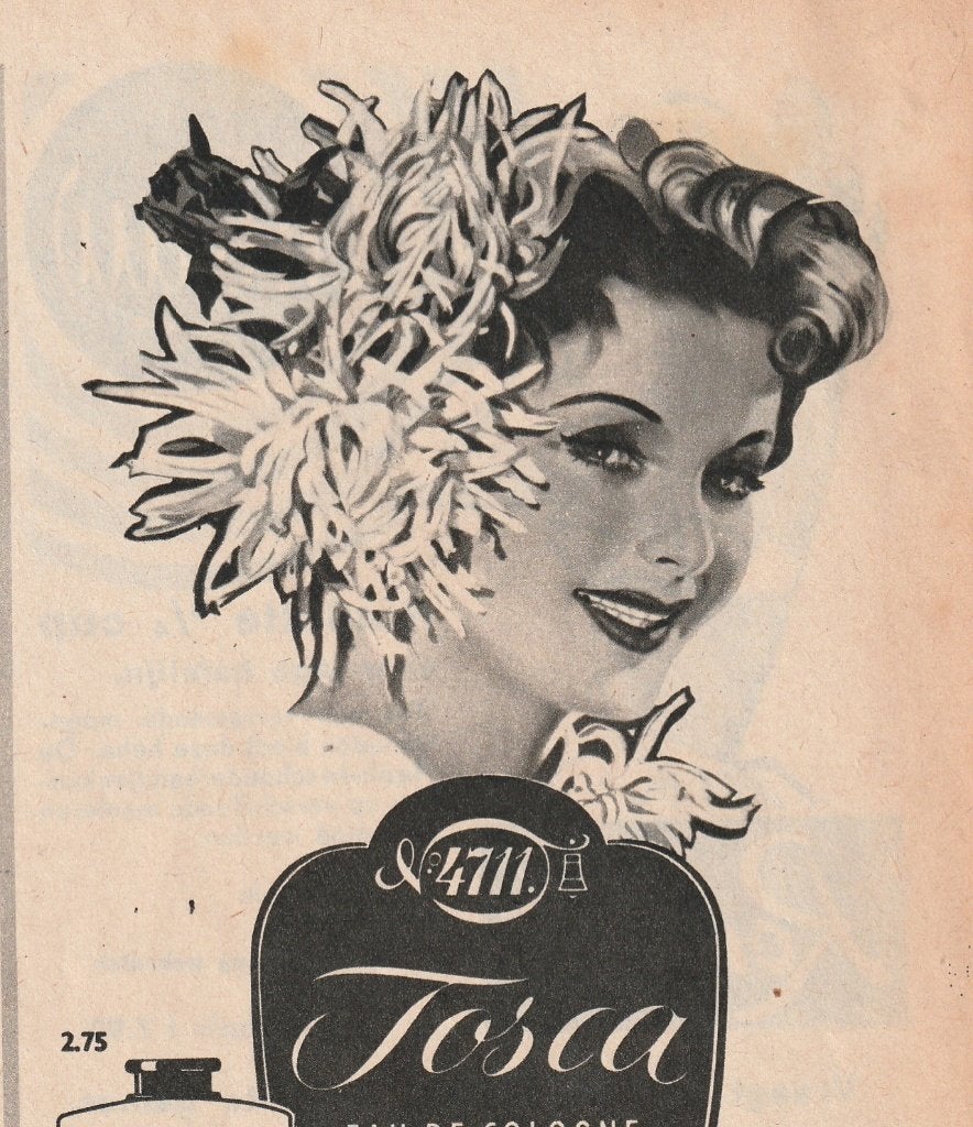 Retro reclame 1956 4711 Tosca van het wereldhuis 4711, Verzenden, Overige typen