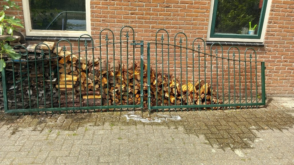 dubbele poort, Ophalen, Gebruikt, Aluminium, Sierhekwerk