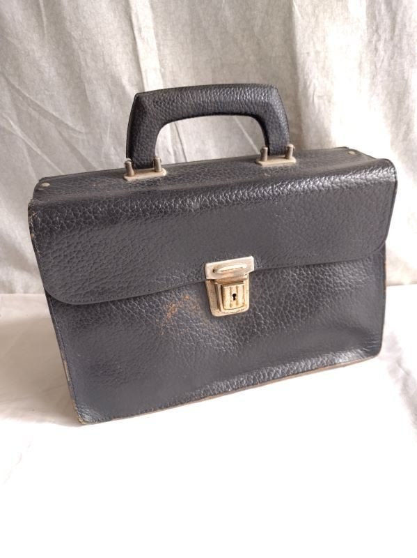 Klassieke leren heren aktetas zwart klein model, Sieraden, Tassen en Uiterlijk, Minder dan 30 cm, Zwart, Aktetas of Boekentas