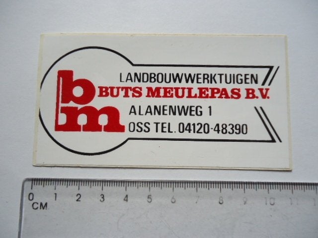sticker oud Landbouw BUTS MEULEPAS mf massey traktor kubota, Verzenden, Zo goed als nieuw, Bedrijf of Vereniging