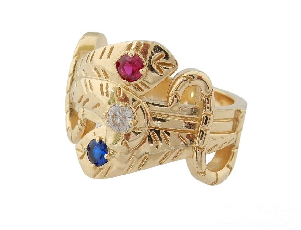 Zware 14k  Gouden Slang Ring Herenring Slangenring Slang, Sieraden, Tassen en Uiterlijk, Ringen, Jw, 20 of groter, Heer, Nieuw