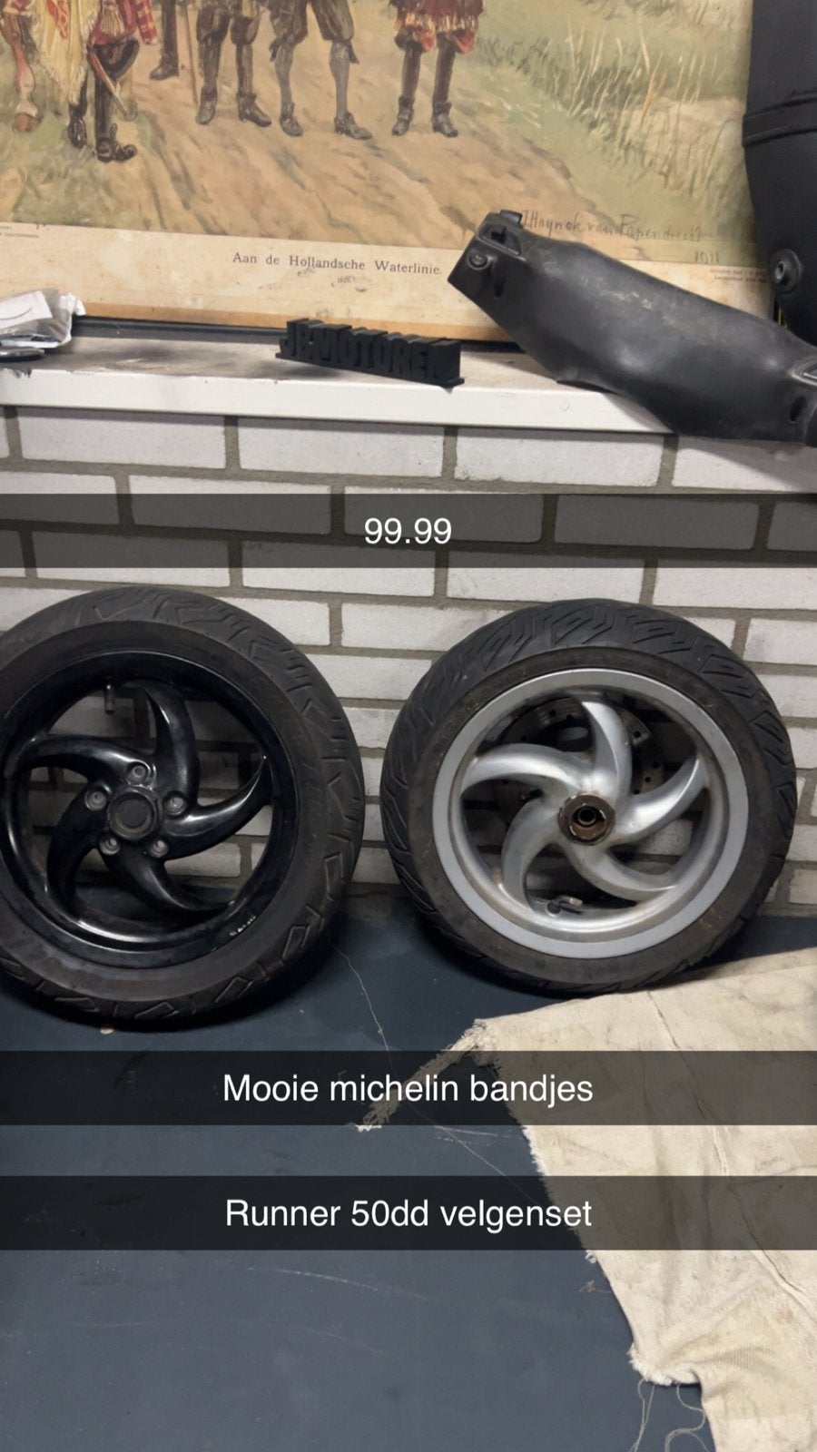 Gilera Runner 50DD Velgenset met Michelin Banden, Verzenden, Gebruikt, Overige typen, Overige merken