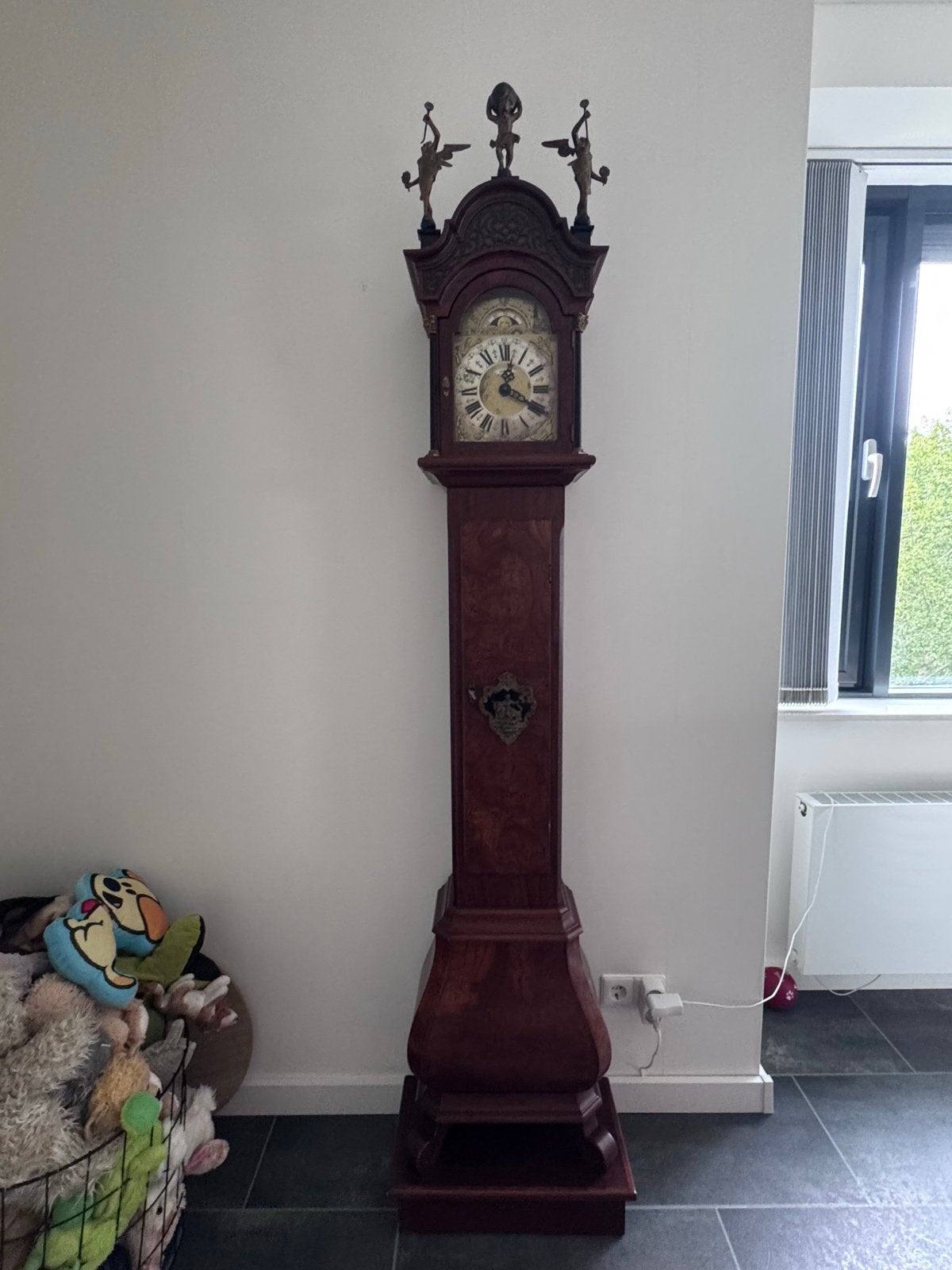 Antieke Warmink Wuba Staande Klok met Ornamenten, Antiek en Kunst, Antiek | Klokken, Ophalen
