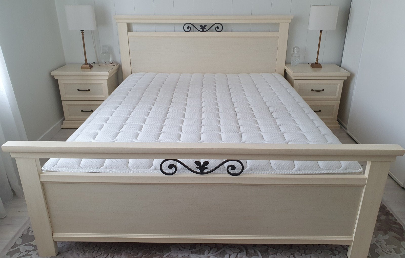 Beige Landelijke slaapkamer, Huis en Inrichting, Ophalen, Gebruikt, Tweepersoons
