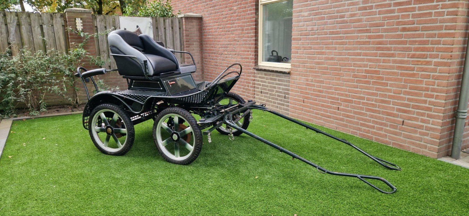 Marathonwagen pony tot 1,38 m enkel & dubbelspan, Marathonwagen