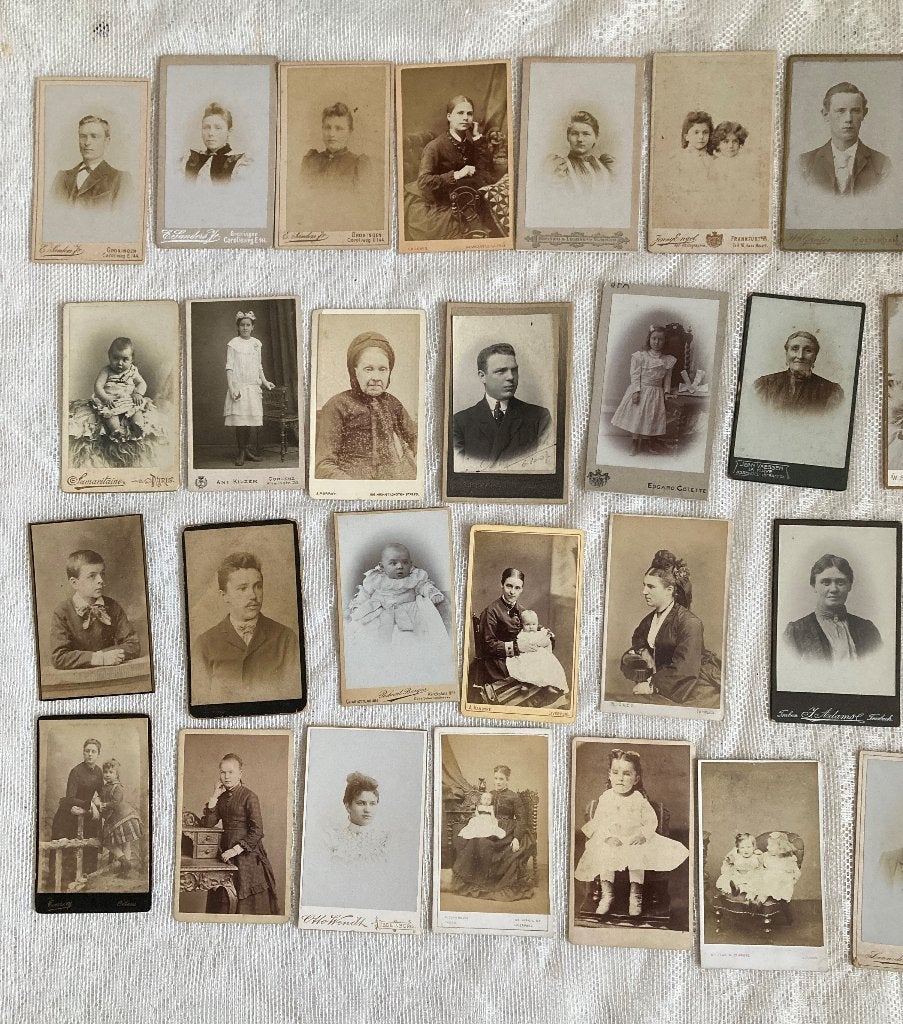 Brocante oude foto's op hard karton / Carte de visite, Antiek en Kunst, Ophalen of Verzenden