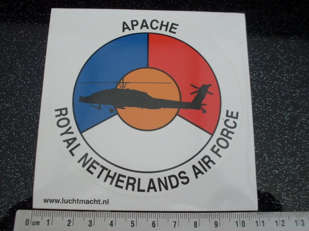 sticker apache royal netherlands air force logo helikopter, Verzenden, Zo goed als nieuw, Bedrijf of Vereniging