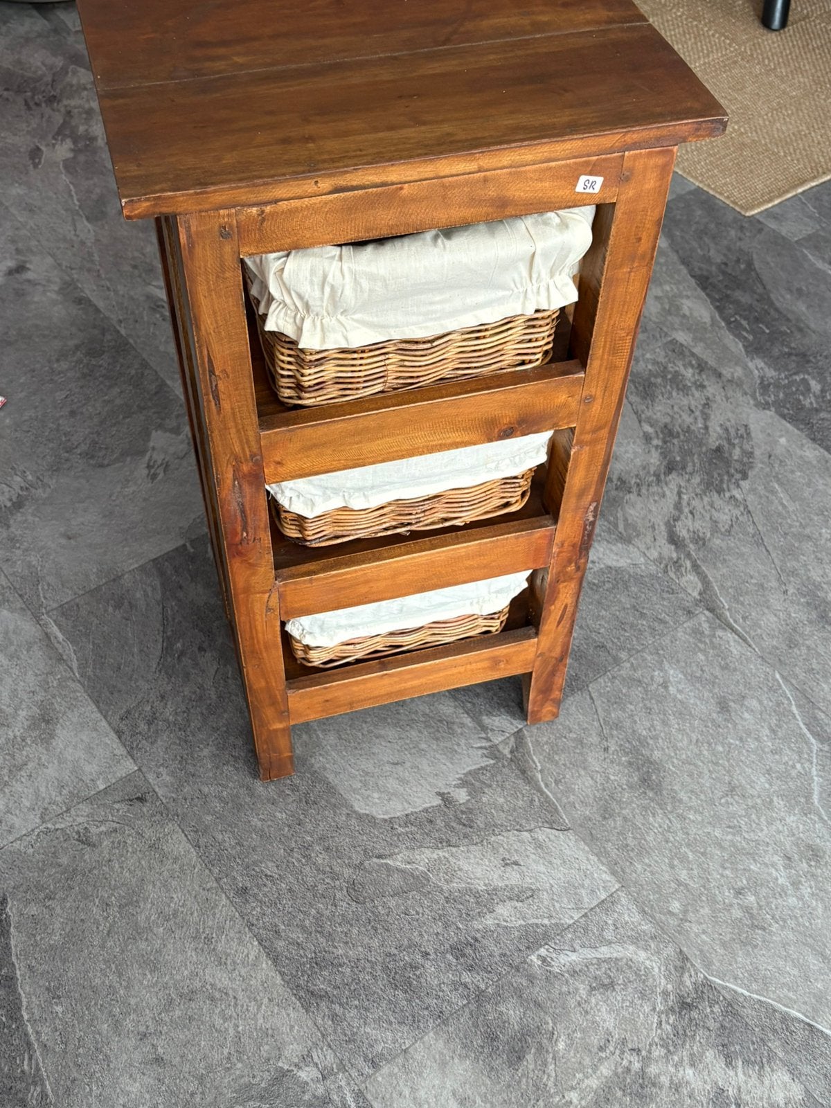 Kastje met rieten mandjes, Ophalen, Minder dan 50 cm, Nieuw, 3 of 4 laden