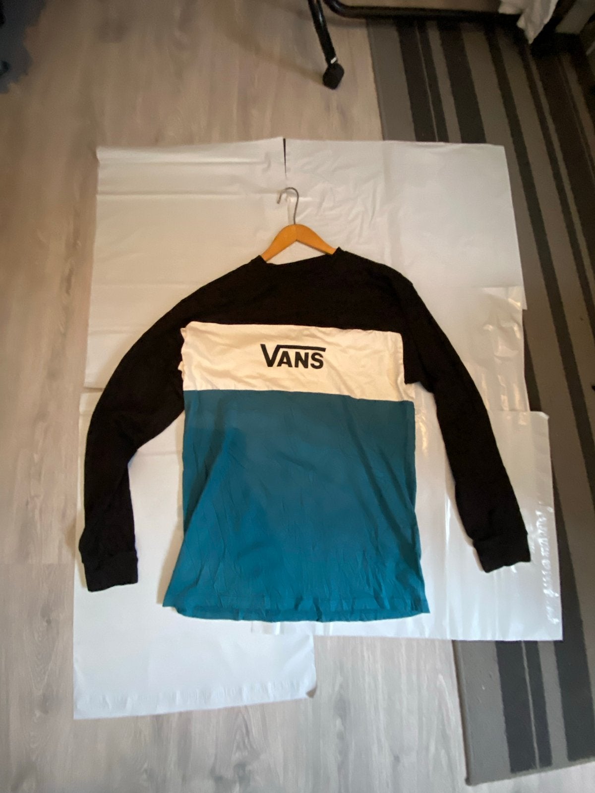 Vans Premium T-shirt Lange Mouwen - Zwart/Wit/Blauw, Ophalen of Verzenden, Zo goed als nieuw, Maat 52/54 (L), Meerkleurig