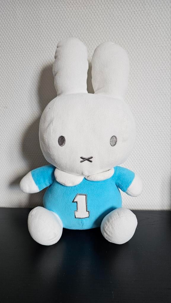 Nijntje knuffel blauw met nummer 1 shirt, Overige merken, Blauw, Konijn, Nijntje