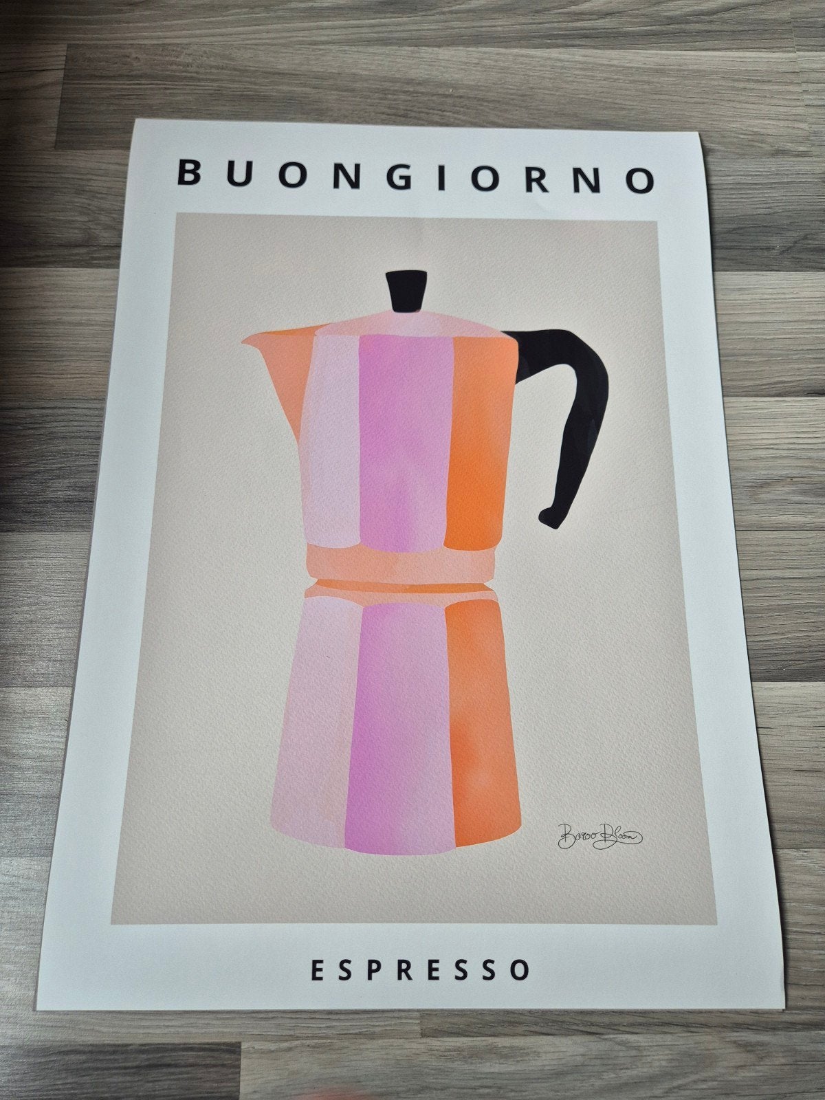 Buongiorno Espresso print Baroo Bloom 42x60 cm, 50 – 75, Minder dan 50 cm, Nieuw, Ophalen of Verzenden