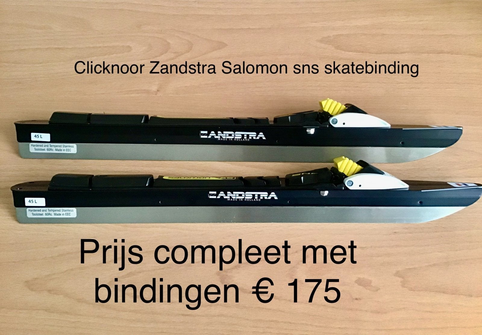 Nieuwe Zandstra Clicknoorijzers met Salomon SNS binding, Sport en Fitness, Klapschaats, Zandstra, Onbekend, Nieuw