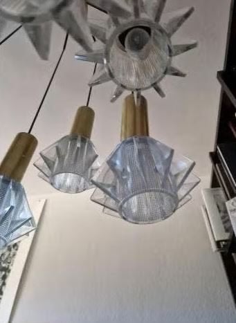 vintage STILUX Milano kaskadenlamp space age 60er, Ophalen, Gebruikt, Glas, Vintage