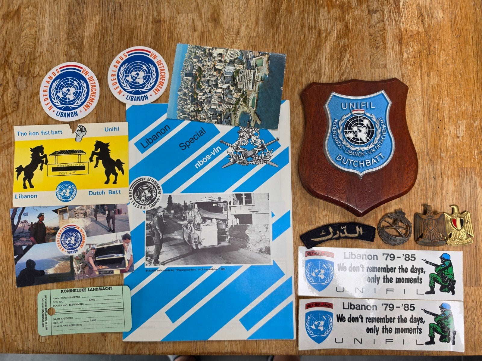 Collectie Unifil items. Dutchbat. Libanon. 1., Ophalen of Verzenden, Landmacht, Nederland, Overige typen