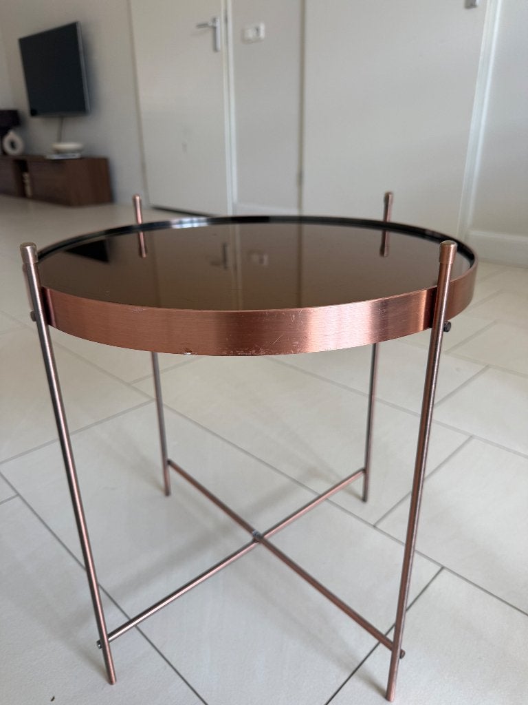 Bijzettafel Zuiver, Minder dan 55 cm, Gebruikt, Rond, Glas