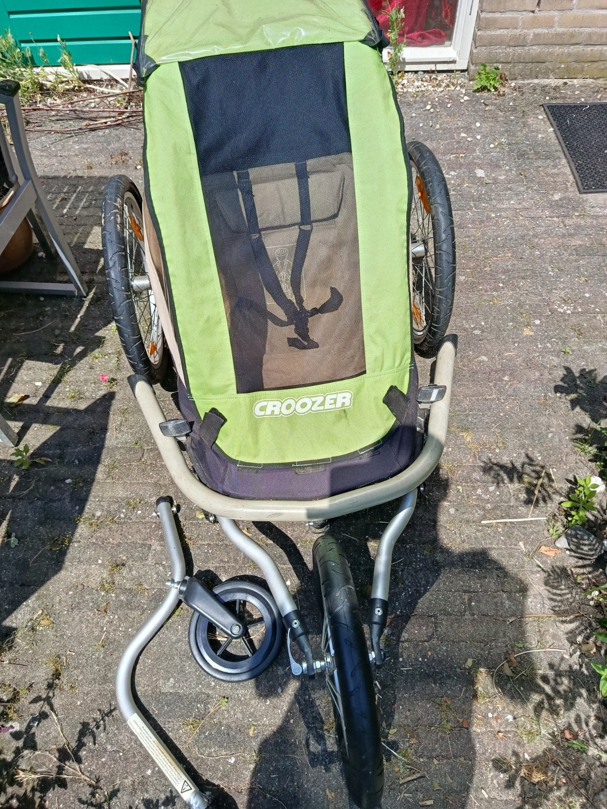 Croozer Kid 1 fietskar/wandelwagen - Groen, Ophalen, Gebruikt, Opvouwbaar, Kinderkar